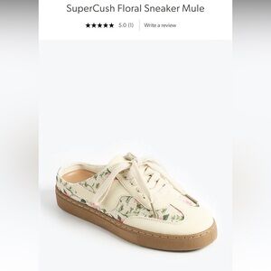 Maurices Cream Floral Lace-Up Mule Sneaker